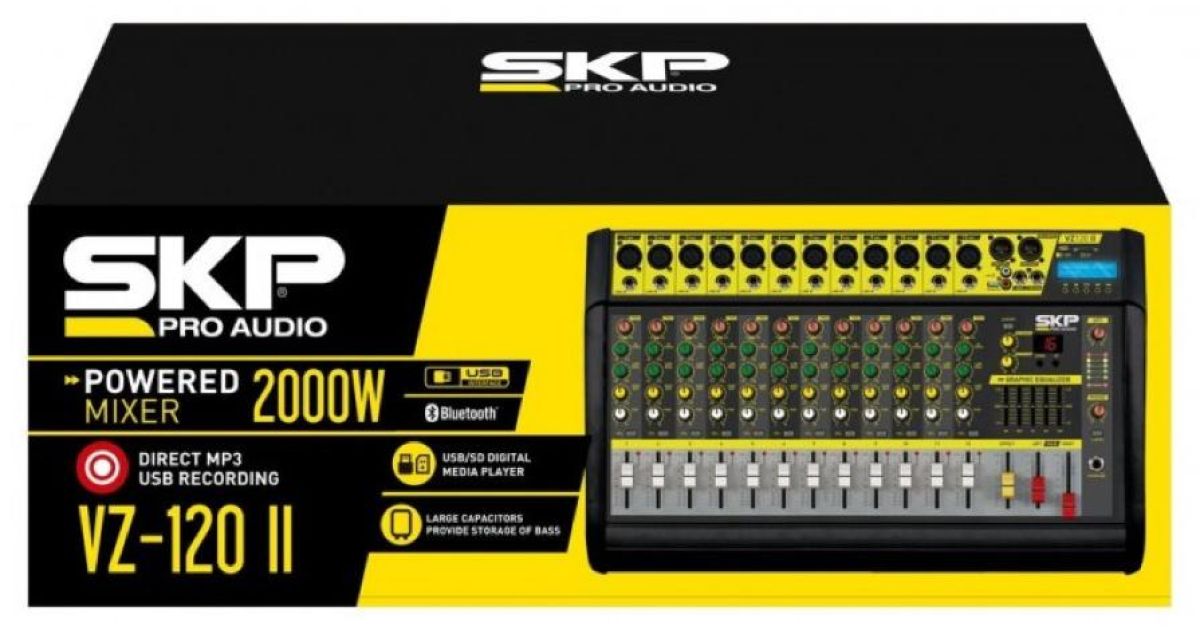 Consola Potenciada Skp Vz Ii Mixer Analogos Audio Grabacion