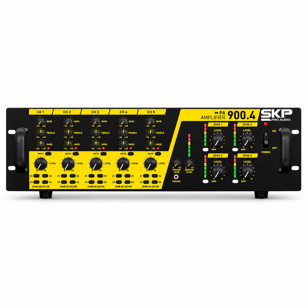 Amplificador Multizona SKP PA 900.4 de 4 Zonas 900W RMS