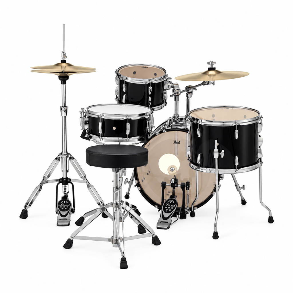 Batería Acústica Pearl Roadshow Bop RS584C/C31 Jet Black 4 Piezas con Sillín