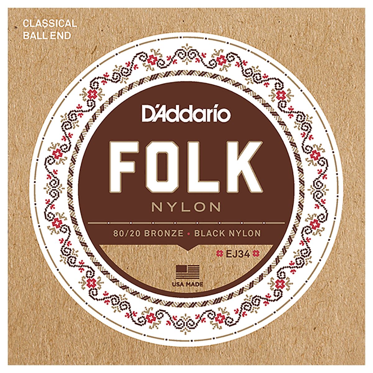 Cuerdas D’Addario EJ32 Folk Nylon Ball End