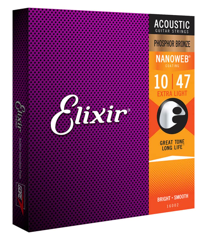 Elixir 16002 Fosforo Bronze Nanoweb Medium Extra Light 10-47