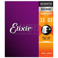 Elixir Nanoweb 11052 – Set de Cuerdas Bronze 80/20 Extra Light, 12-53