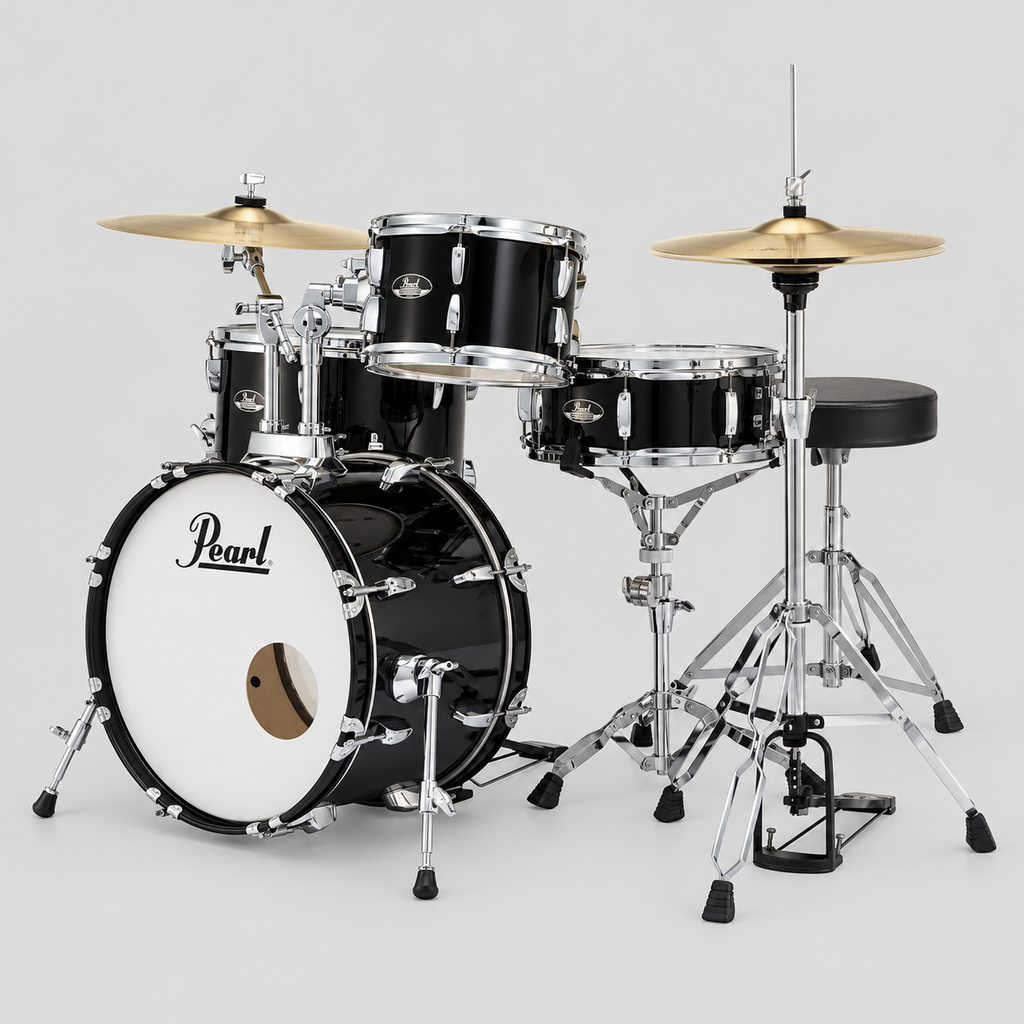 Batería Acústica Pearl Roadshow Bop RS584C/C31 Jet Black 4 Piezas con Sillín