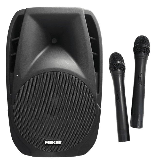 MEKSE CBT-15 Caja recargable 15" incluye 2 mic. inalámbricos