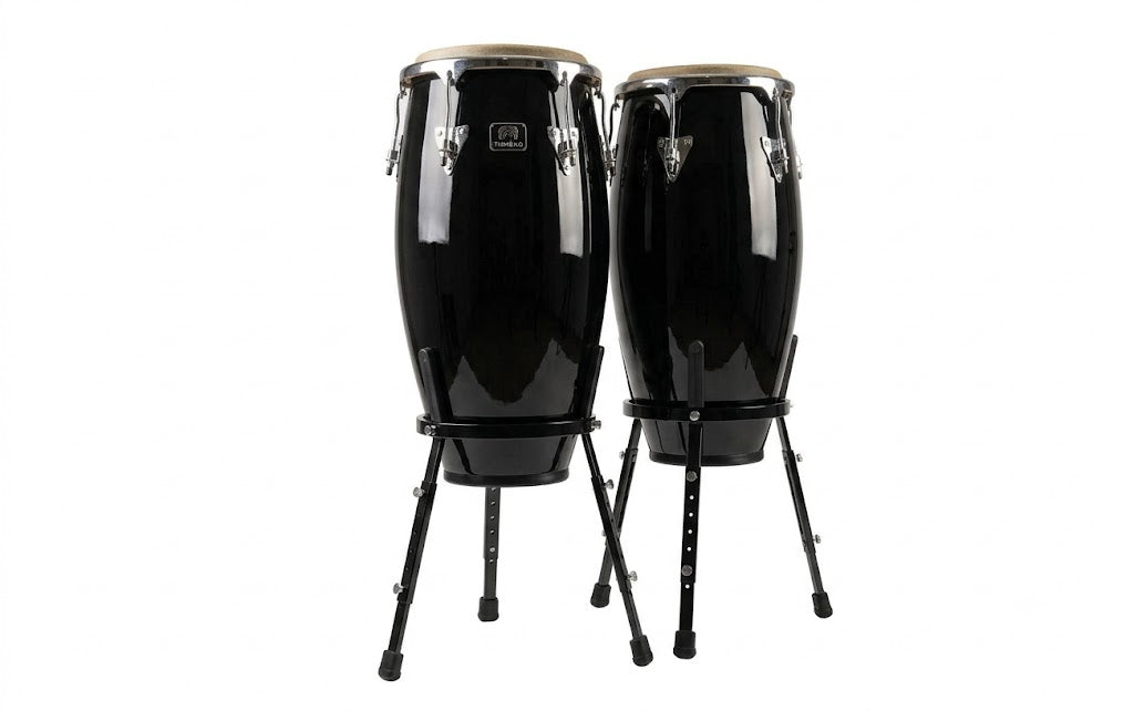 Set Congas 10” y 11” Negras con Soporte Tumbao