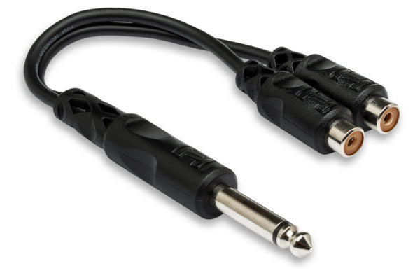 Hosa Cable YPR103 cable dual RCA F Y macho de 1/4 pulgadas Negro