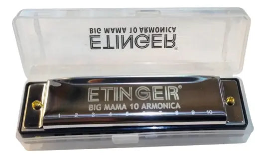 Armónica Blues Big Mama Etinger 10 Tonos en Do (C) con Estuche