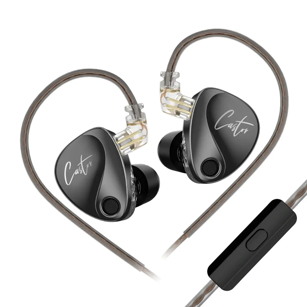 Audífono Negro CASTOR bass ver-mic KZ