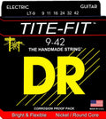 Cuerdas para guitarra eléctrica niqueladas DR Tite-Fit LT-9 Lite