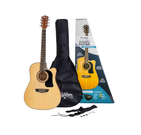 Pack Guitarra Electroacústica WASHBURN (Color Natural)