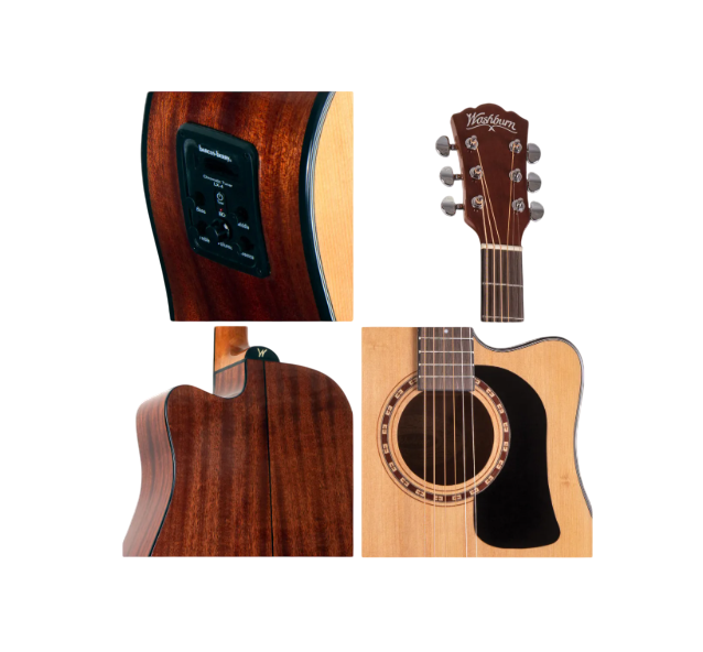 Pack Guitarra Electroacústica WASHBURN (Color Natural)