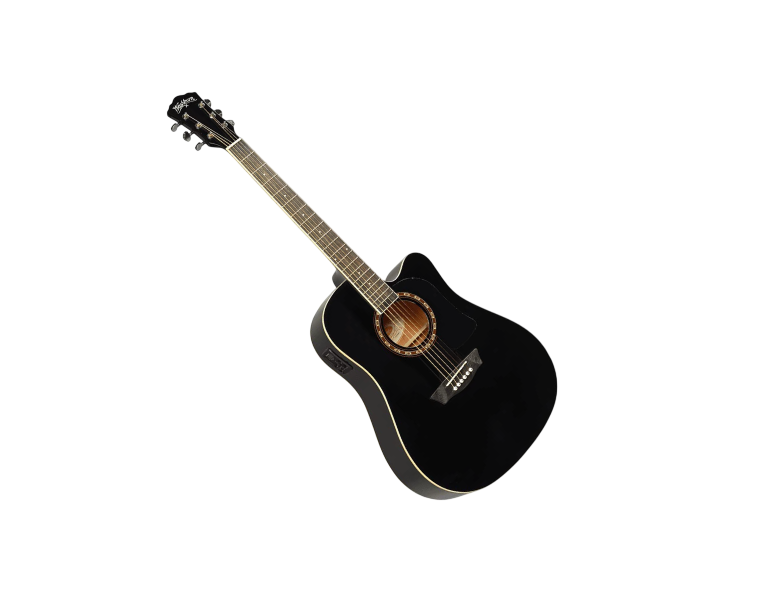 Pack Guitarra Electroacústica WASHBURN (Color Negro)