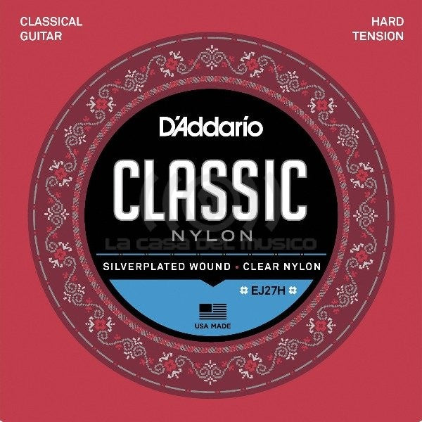 Set Cuerdas Guitarra Clásica EJ27H Hard Tension Daddario