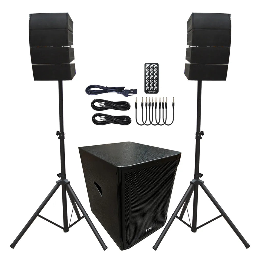 Sistema Array Gemini SUB188 + SATS 700W RMS / 2000W Max con Atril
